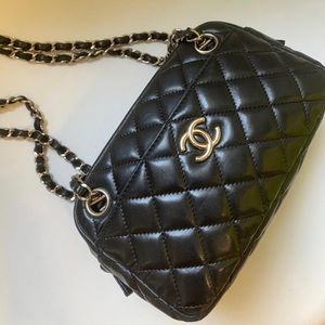Authentic Chanel Classic Camera Bag in Quilted Lambskin